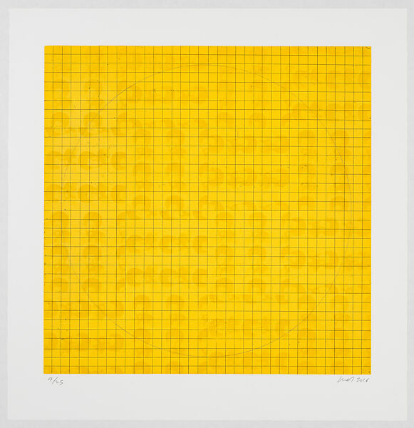 MAB: (Etching II) 1971 Yellow, 2016, McArthur Binion (American, born 1946), Color aquatint with hardground etching 