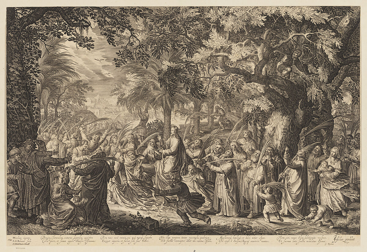 Christ Entering Jerusalem, After David Vinckboons (Netherlandish, Mechelen 1576–1629 Amsterdam), Engraving; a later state with the addresses of C.J. Visscher and P. Schenk II 