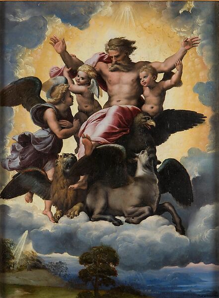 The Vision of Ezekiel, Raphael (Raffaello Sanzio or Santi)  Italian, Oil on wood