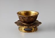 Ritual Dish and Stand (Rokki), Gilt bronze, Japan