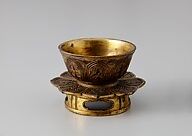 Ritual Dish and Stand (Rokki), Gilt bronze, Japan 