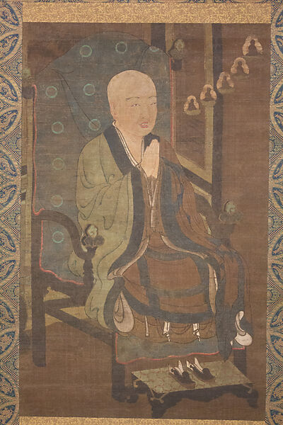 Portrait of Shandao (Zendō Daishi), Hanging scroll; ink and color on silk, Japan 