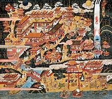 Pilgrimage Mandala of Nachi Shrine, Hanging scroll; ink and color on paper, Japan