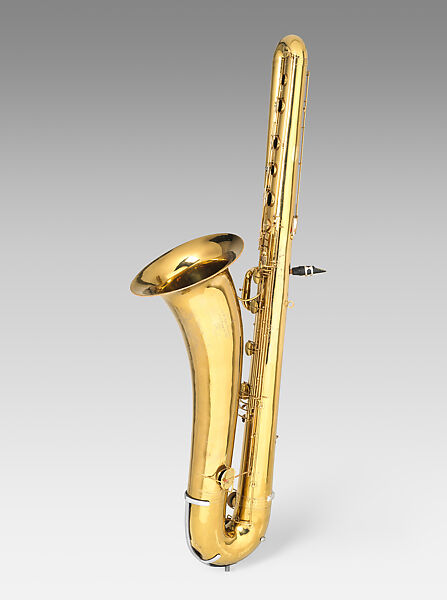Contrabass saxophone in E flat, Evette-Schaeffer (French), Brass, white metal, French