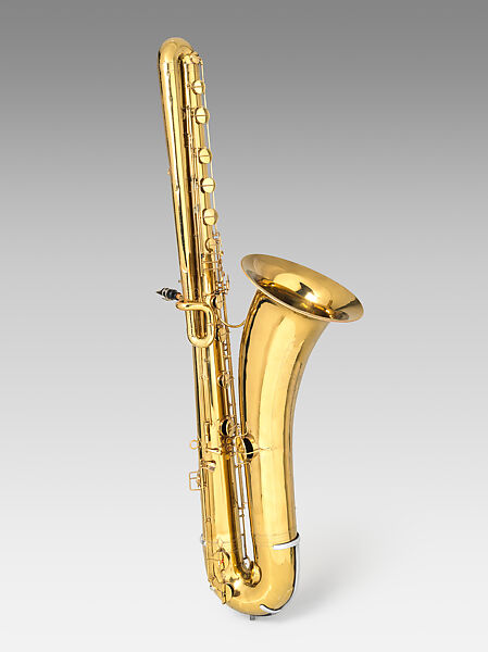 Contrabass saxophone in E flat, Evette-Schaeffer (French), Brass, white metal, French 