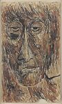 Face, Rabindranath Tagore (Indian, born Kolkata 1861–1941 Kolkata), Ink and watercolor on paper 