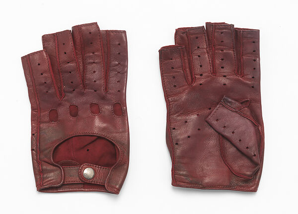 Gloves, Causse Gantier (French, founded 1892), leather (lambskin), cotton, metal, French 