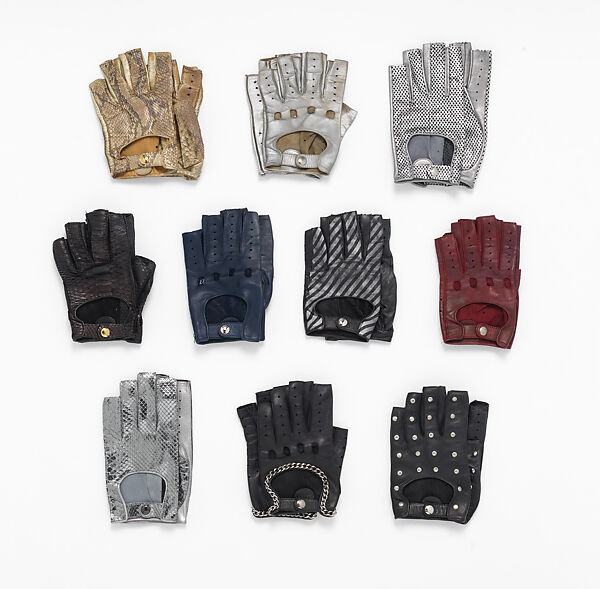 Gloves, Causse Gantier (French, founded 1892), leather (lambskin), cotton, metal, French