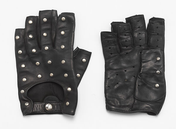 Gloves, Causse Gantier (French, founded 1892), leather (lambskin), cotton, metal, French 