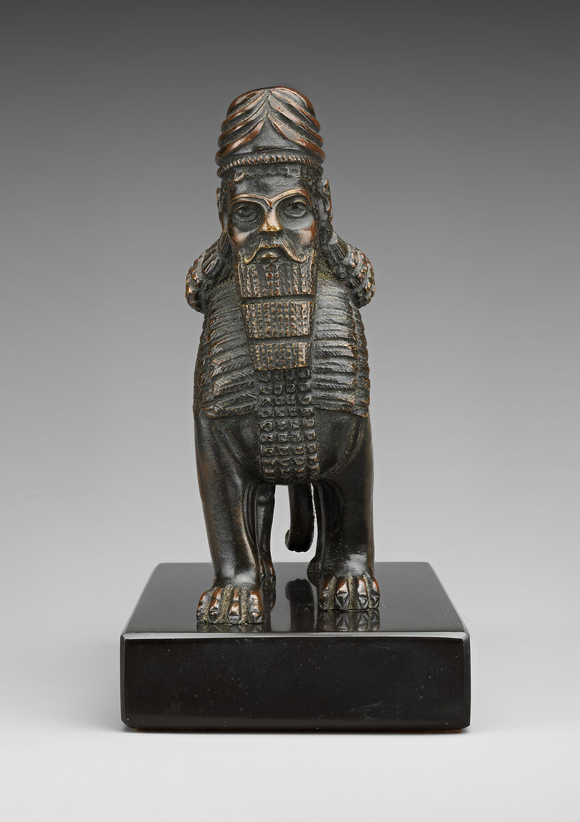 Human-headed winged lion, Bronze, marble, British