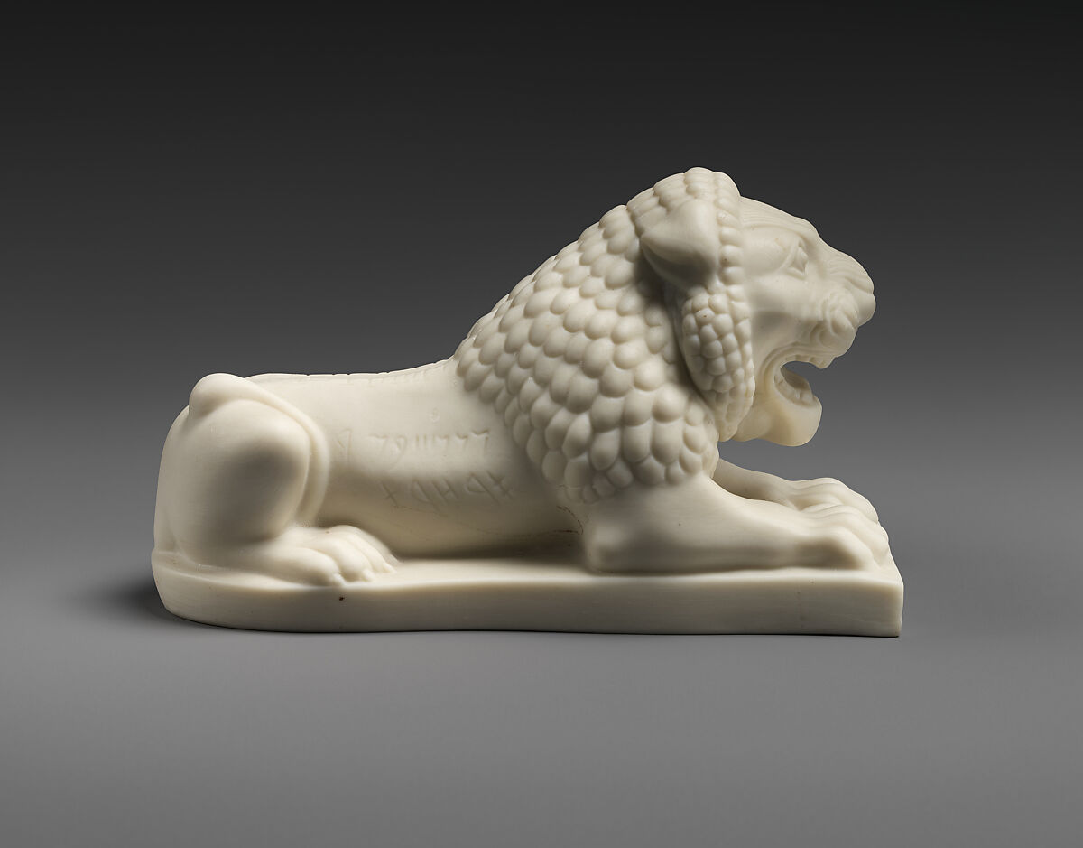 Lion, Unglazed porcelain (Parian ware), British