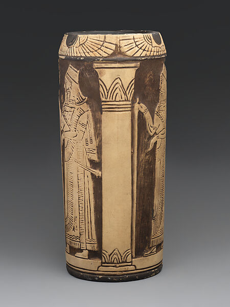 Vase with Assyrian-inspired decoration, Ceramic, American