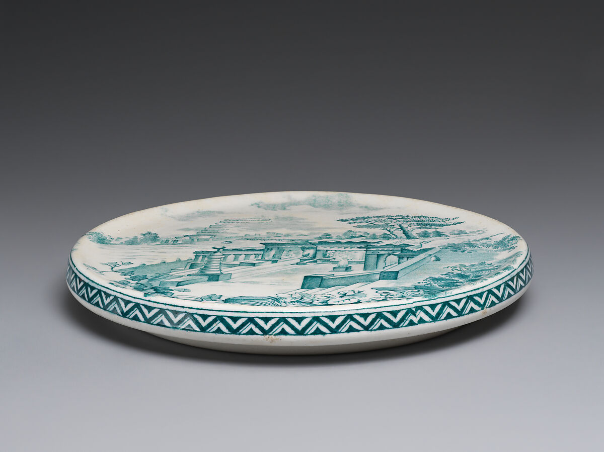 Dish: The Walls and Hanging Gardens of Babylon, Porcelain, British