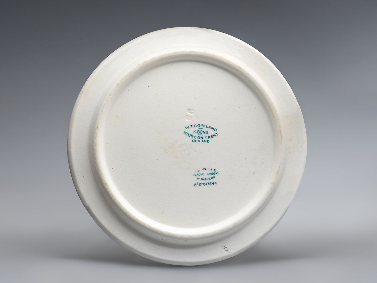 Dish: The Walls and Hanging Gardens of Babylon, Porcelain, British
