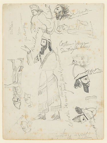 Studies of Assyrian figures (two-sided)