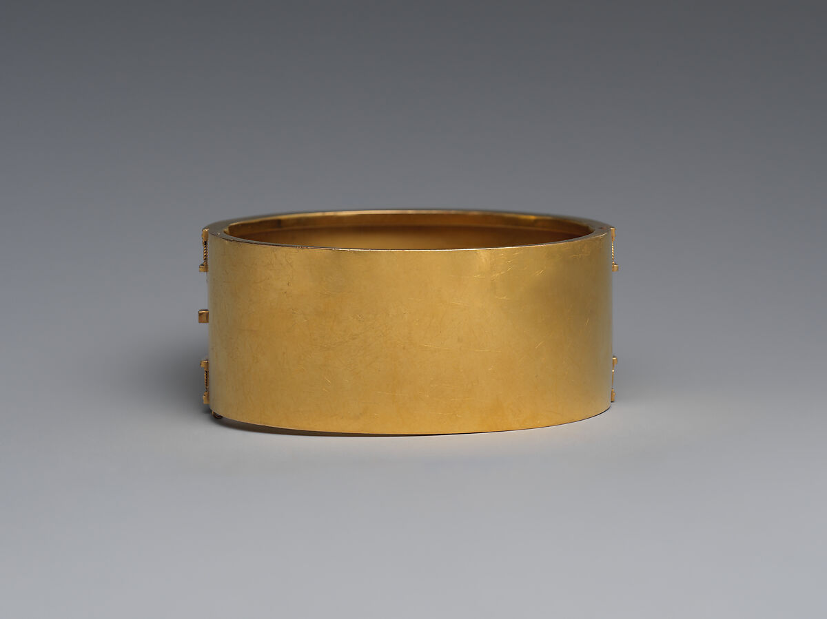 Bracelet with Assyrian-inspired design, Gold, British