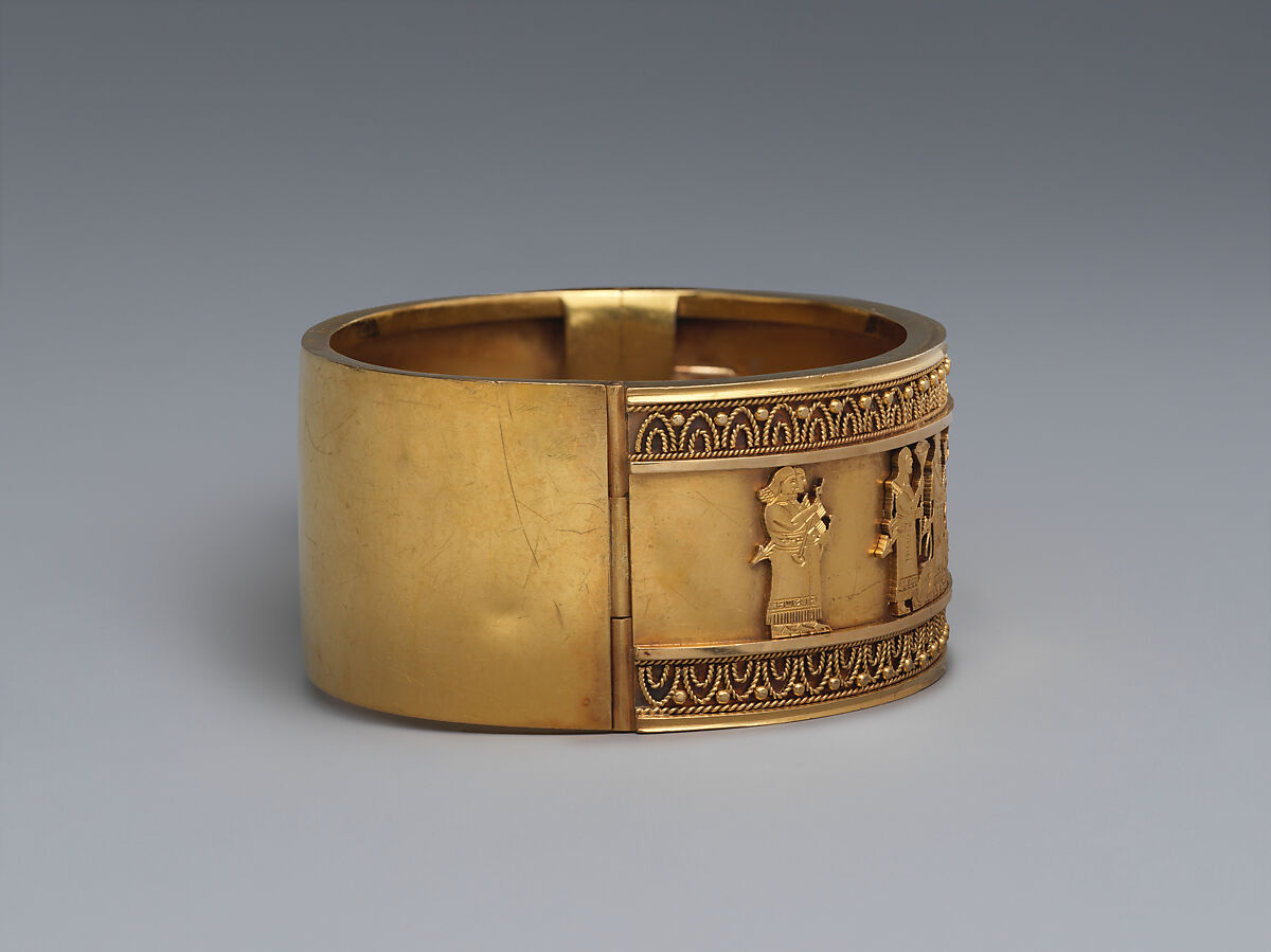 Bracelet with Assyrian-inspired design - British - Victorian - The