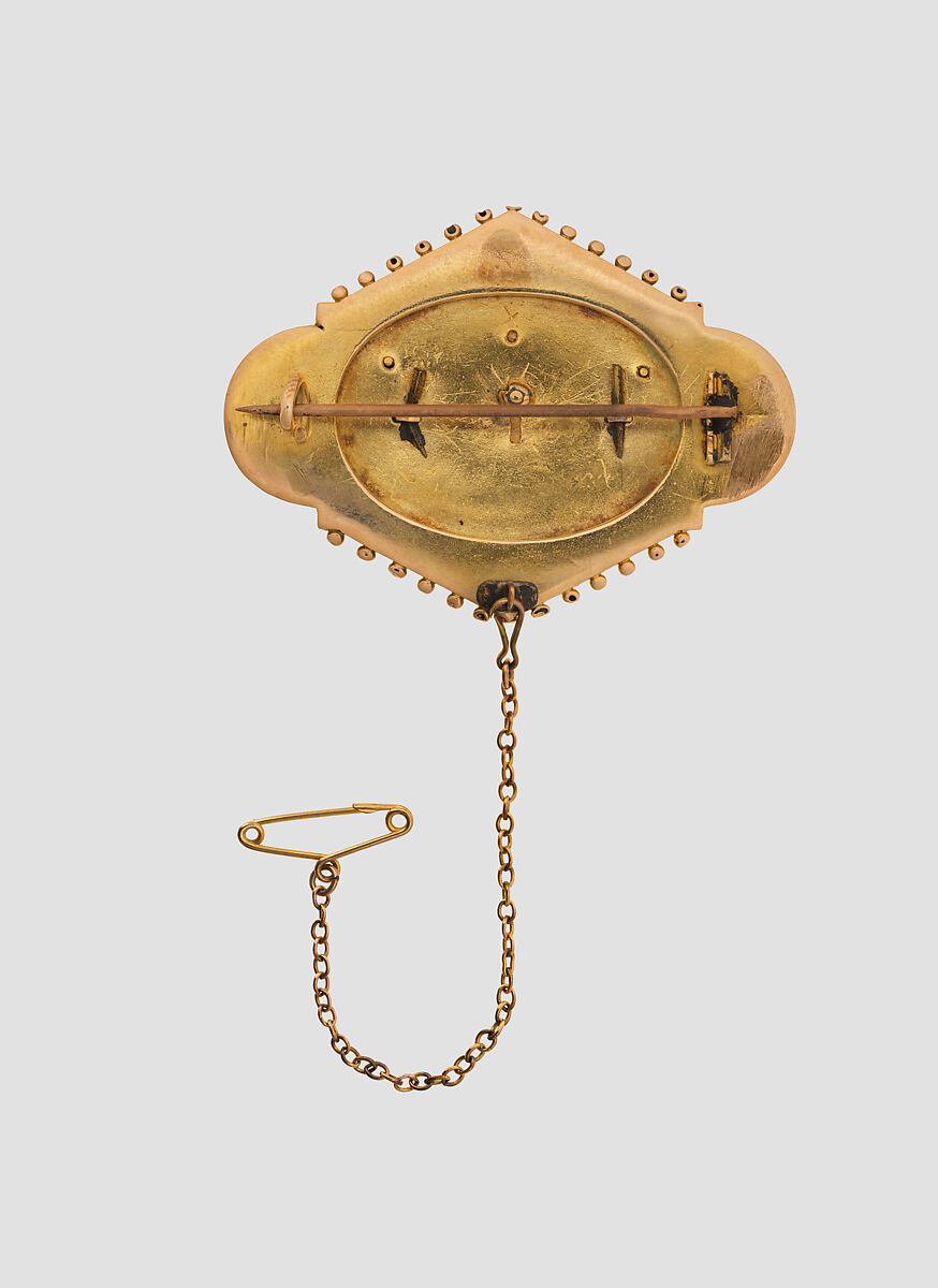 Brooch with Assyrian-inspired design, Gold, British