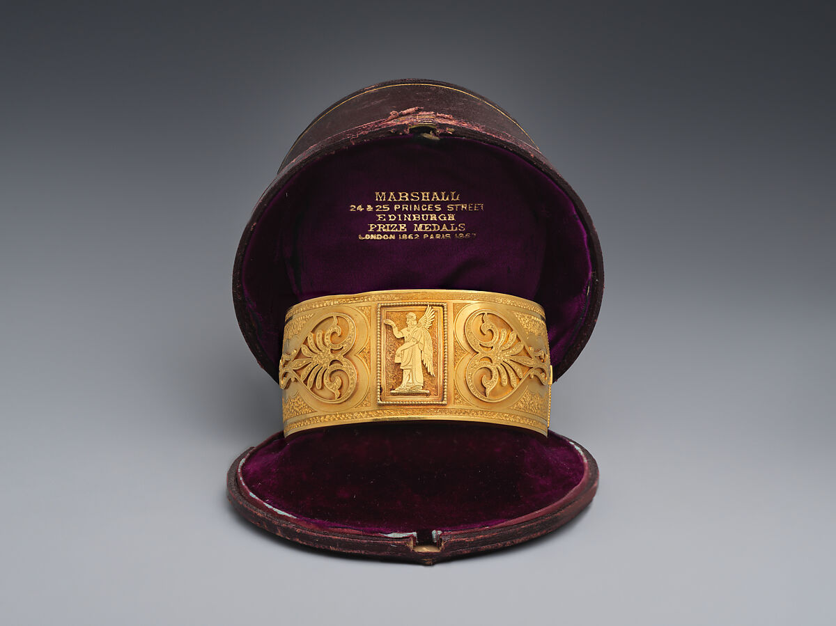 Bracelet with Assyrian-inspired design, Gold, British