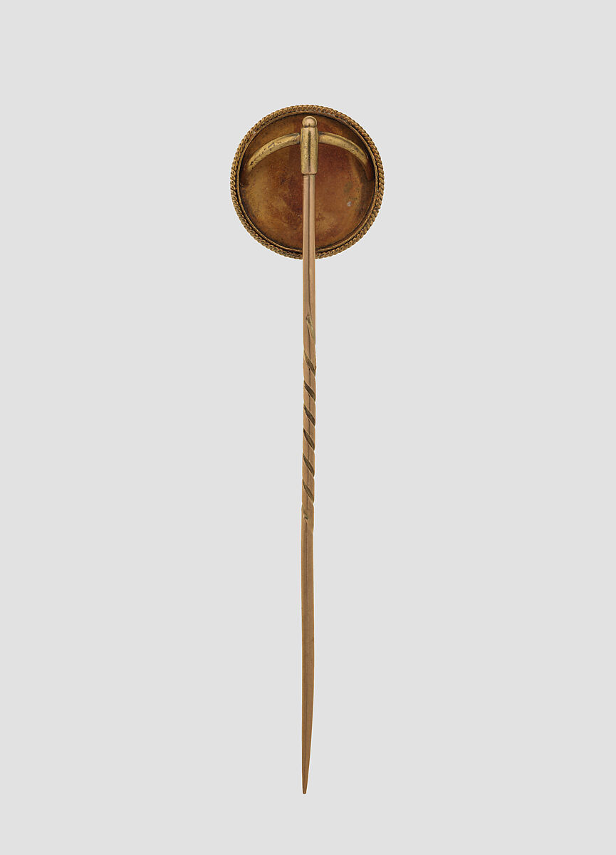 Stick pin with Assyrian human-headed winged bull, Gold, British