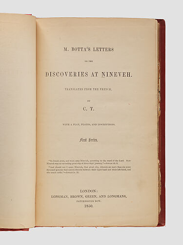M. Botta’s Letters on the Discoveries at Nineveh