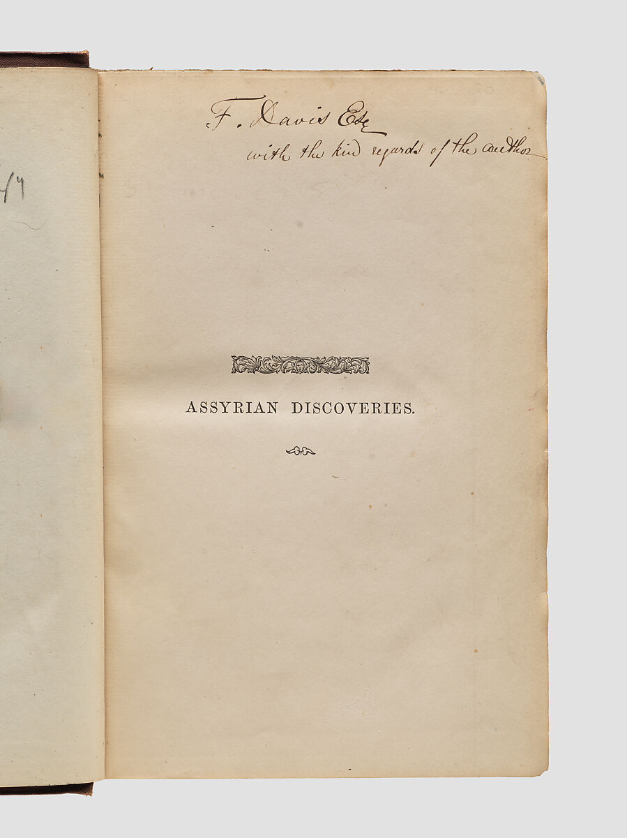 Assyrian Discoveries: An Account of Explorations and Discoveries on the Site of Nineveh during 1873 and 1874, Paper, board, cloth, British