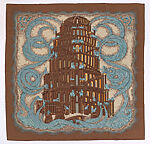 Square scarf: Les Rivières de Babel, Annie Faivre  French, Silk, French