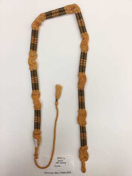 Quilted Coat with Long Sleeve and Aqal Head Cord, Silk and cotton; satin weave; plain weave; quilted