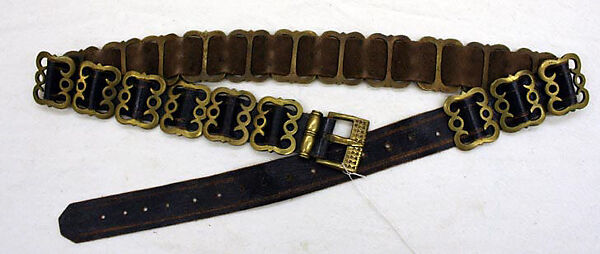 Ensemble, (a) wool
(b, c, e) linen
(d, f) leather, Finnish