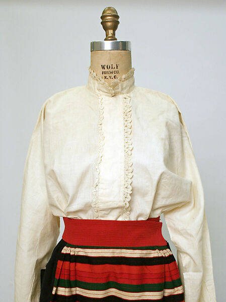 Ensemble, wool, silk, cotton, leather, Swedish