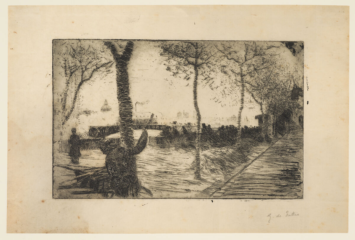 Quai Voltaire, Giuseppe De Nittis (Italian, 1846–1884), Etching and drypoint; sixth state of six 