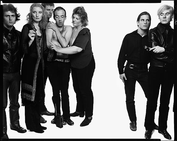 Outtake from Andy Warhol and members of the Factory: Gerard Malanga, poet; Viva, actress; Paul Morrissey, director; Taylor Mead, actor;  Brigid Polk, actress; Joe Dallesandro, actor; Andy Warhol, artist, New York City, Richard Avedon (American, New York 1923–2004 San Antonio, Texas), Gelatin silver print 