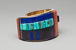Charles Loloma (1921–1991), Mediterranean coral, Lone Mountain turquoise, sugilite, lapis, 14k gold, Hopi