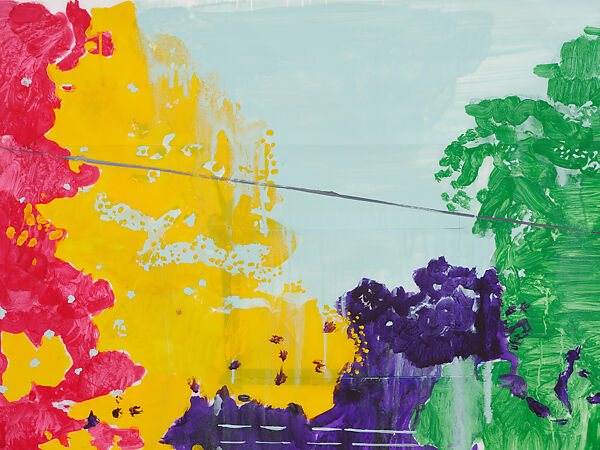 No Idling (Study), Hurvin Anderson (British, born Birmingham 1965), Acrylic paint with tape, over pencil on drafting film (synthetic polymer sheet)