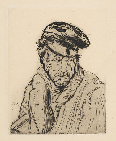 Ragpicker, Jean-François Raffaëlli (French, Paris 1850–1924 Paris), Etching and drypoint with surface tone selectively wiped