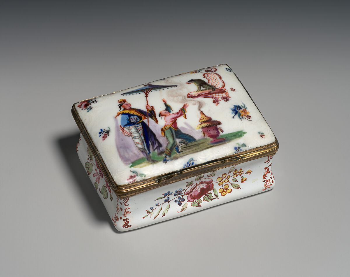 Snuffbox, Enamel on copper, British, Birmingham 