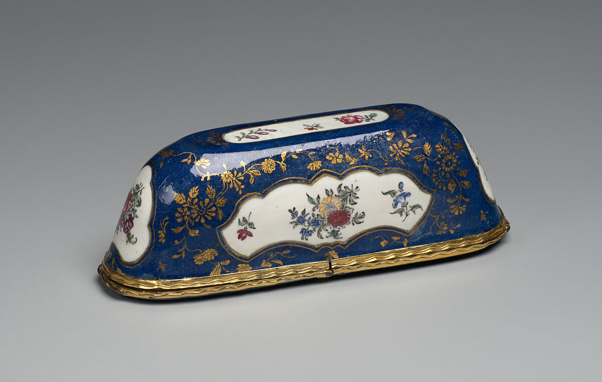 Double lidded snuffbox, Enamel on copper, British, London
