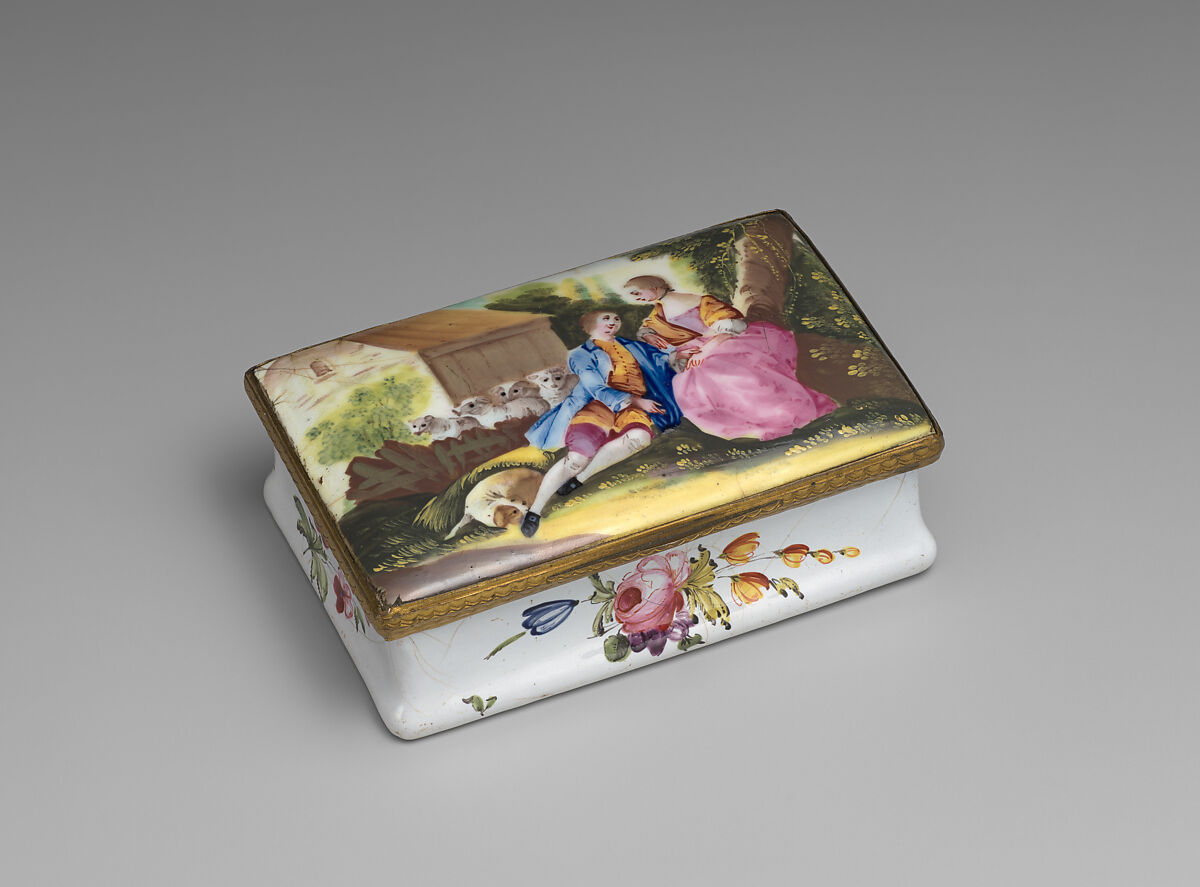 Snuffbox, Enamel on copper, British  