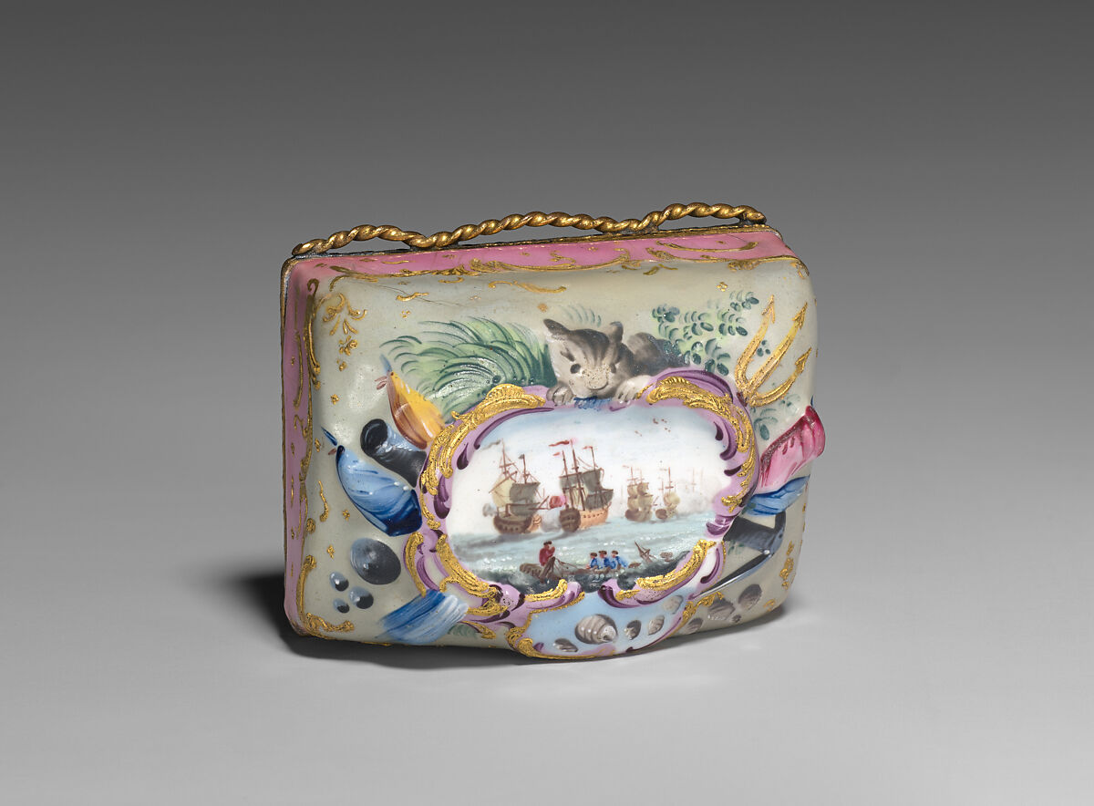 Snuffbox, Enamel on copper, British, South Staffordshire