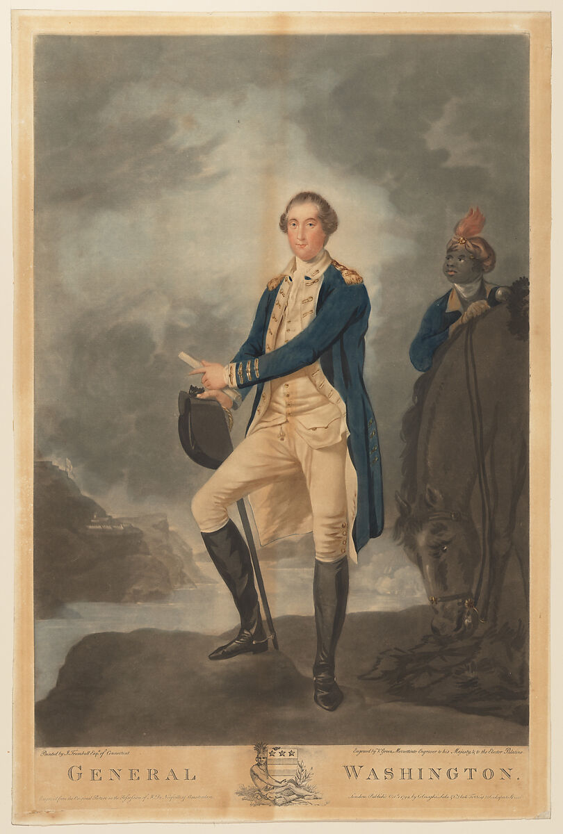General Washington, Valentine Green (British, Salford 1739–1813 London), Hand-colored mezzotint; after second state 