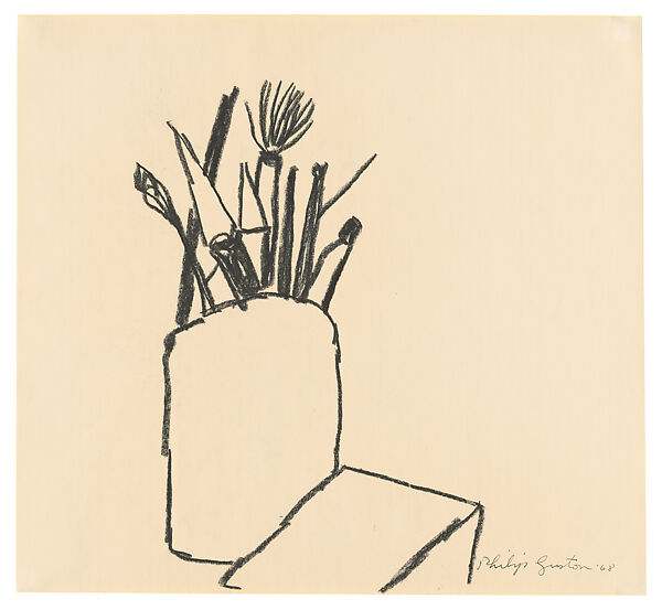Untitled, Philip Guston (American (born Canada), Montreal 1913–1980 Woodstock, New York), Charcoal on paper 