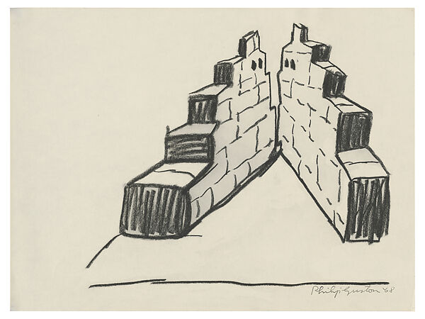Untitled, Philip Guston (American (born Canada), Montreal 1913–1980 Woodstock, New York), Charcoal on paper 