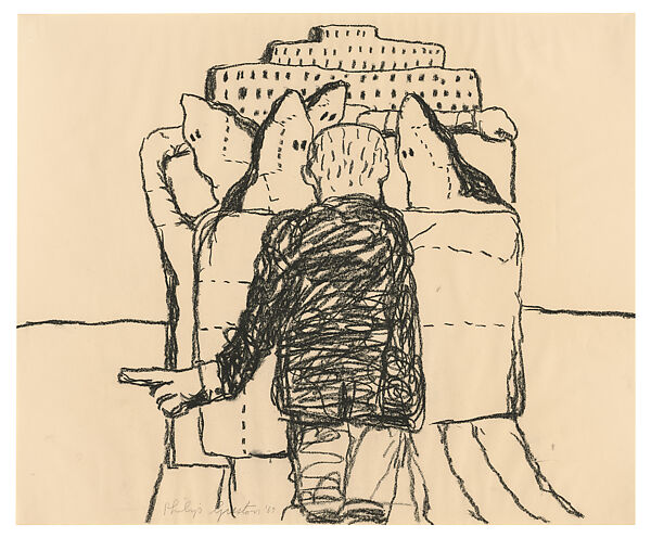 Untitled, Philip Guston (American (born Canada), Montreal 1913–1980 Woodstock, New York), Charcoal on paper 