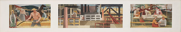 Untitled (Preliminary Study for Reconstruction and Well-Being of the Family), Philip Guston (American (born Canada), Montreal 1913–1980 Woodstock, New York), Fresco 