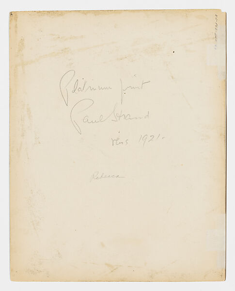 Rebecca, Paul Strand (American, New York 1890–1976 Orgeval, France), Platinum print