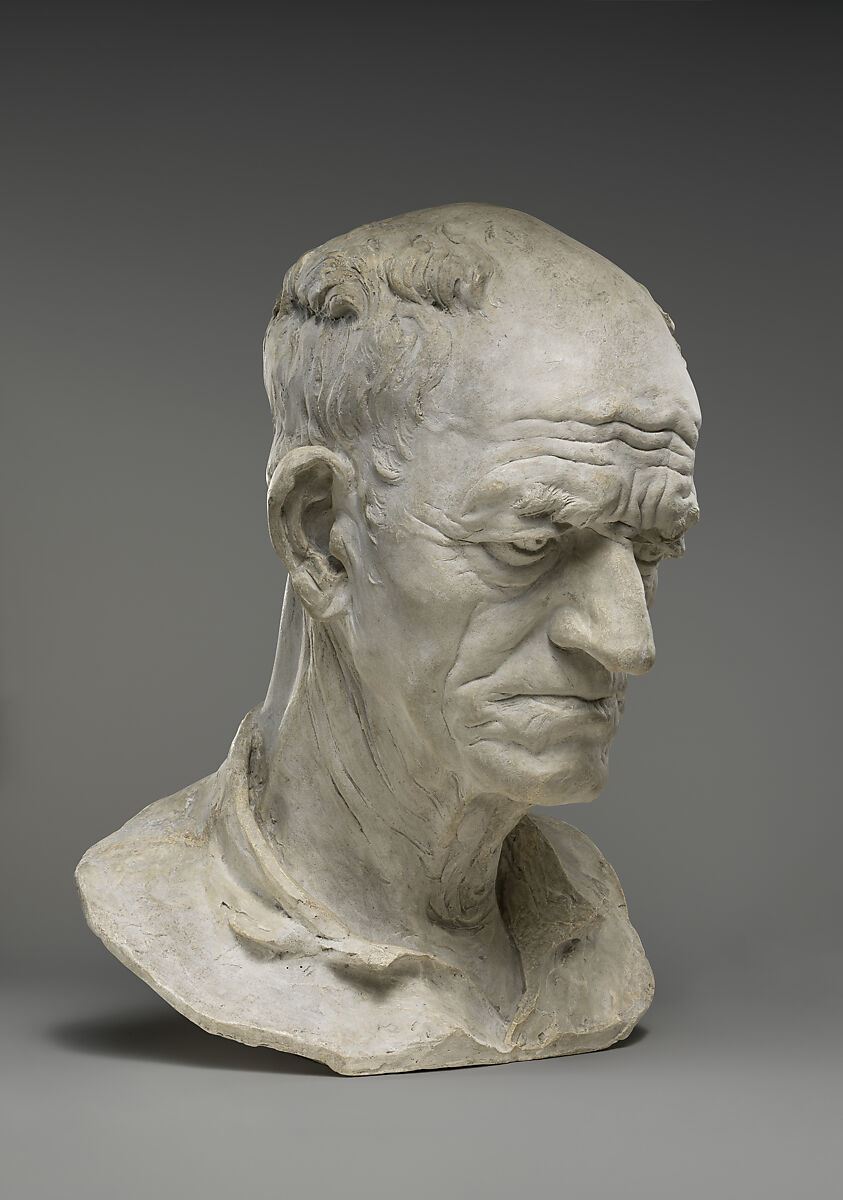 Head of a Peasant (Tête de paysan), Aimé-Jules Dalou (French, Paris 1838–1902 Paris), Plaster, French, Paris