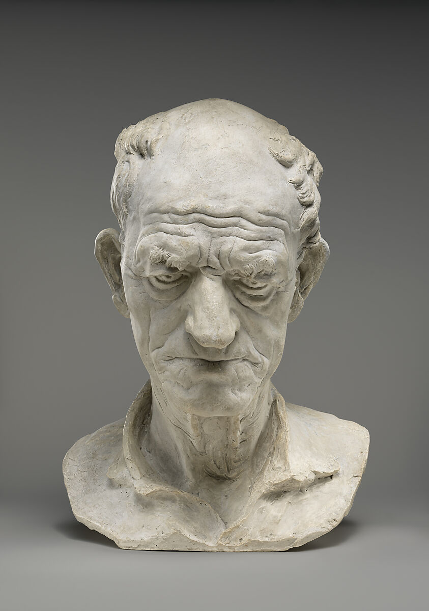 Head of a Peasant (Tête de paysan), Aimé-Jules Dalou (French, Paris 1838–1902 Paris), Plaster, French 