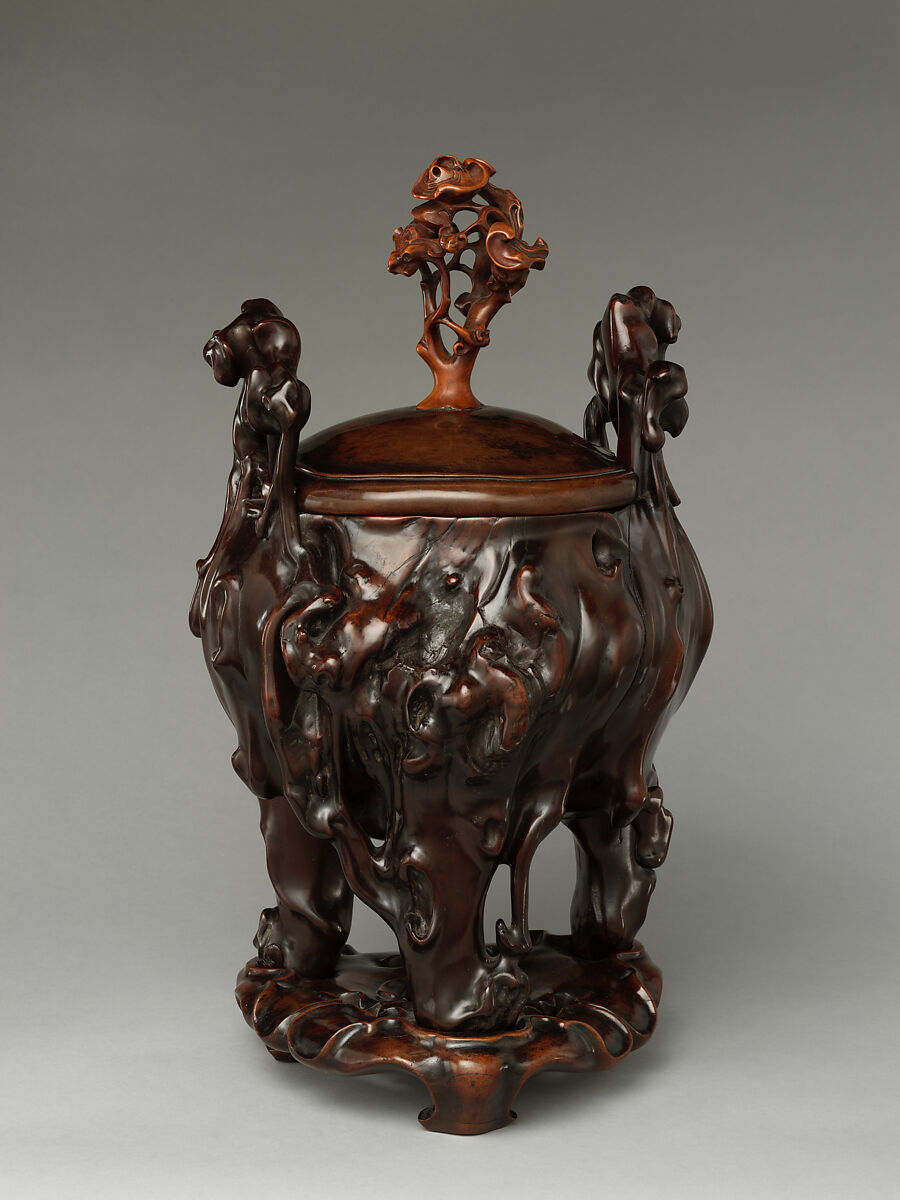 Incense burner, Rootwood, boxwood, and rosewood, China 