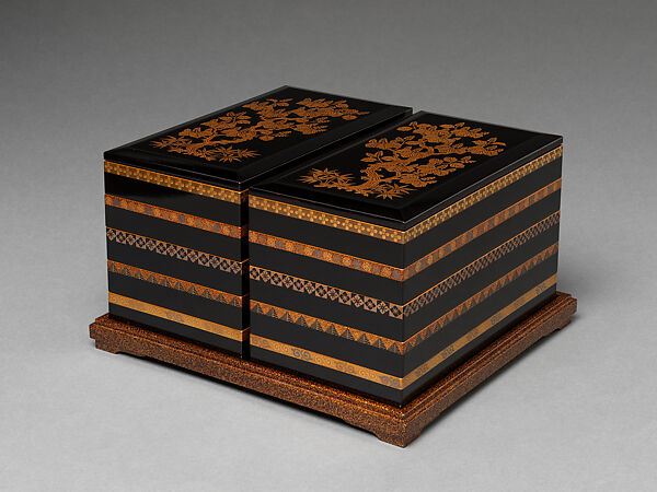 Set of ten writing boxes with seasonal designs, Uematsu Hōbi (Japanese, 1872–1933), Lacquered wood with gold, silver takamaki-e, hiramaki-e, togidashimaki-e, cut-out gold and silver application, Japan 