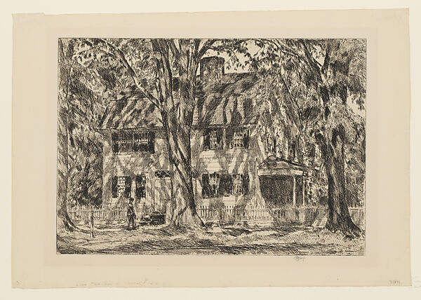 The Lion Gardiner House, Easthampton, Childe Hassam (American, Dorchester, Massachusetts 1859–1935 East Hampton, New York), Etching; only state 